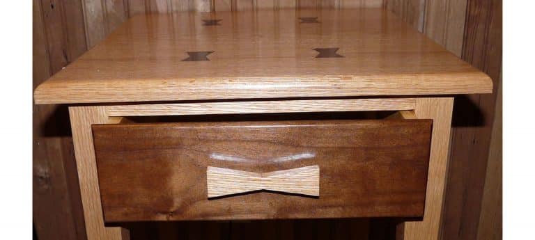 oak and walnut end table